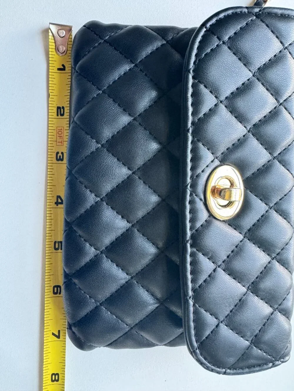 Black Quilted Gold Chain Crossbody Purse Small Shoulder Bag